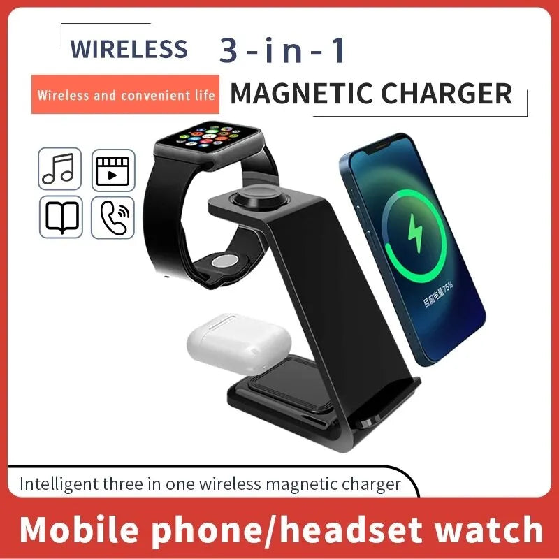 3 in 1 Wireless Charger Stand Fast Charging