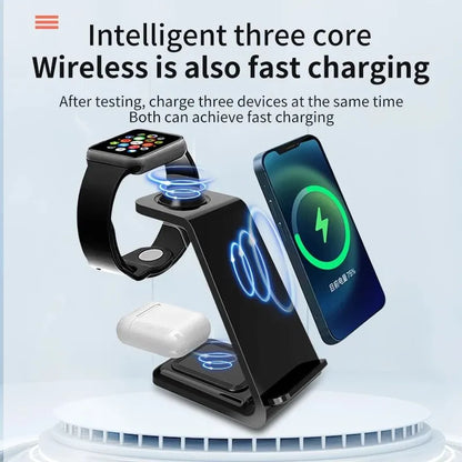 3 in 1 Wireless Charger Stand Fast Charging