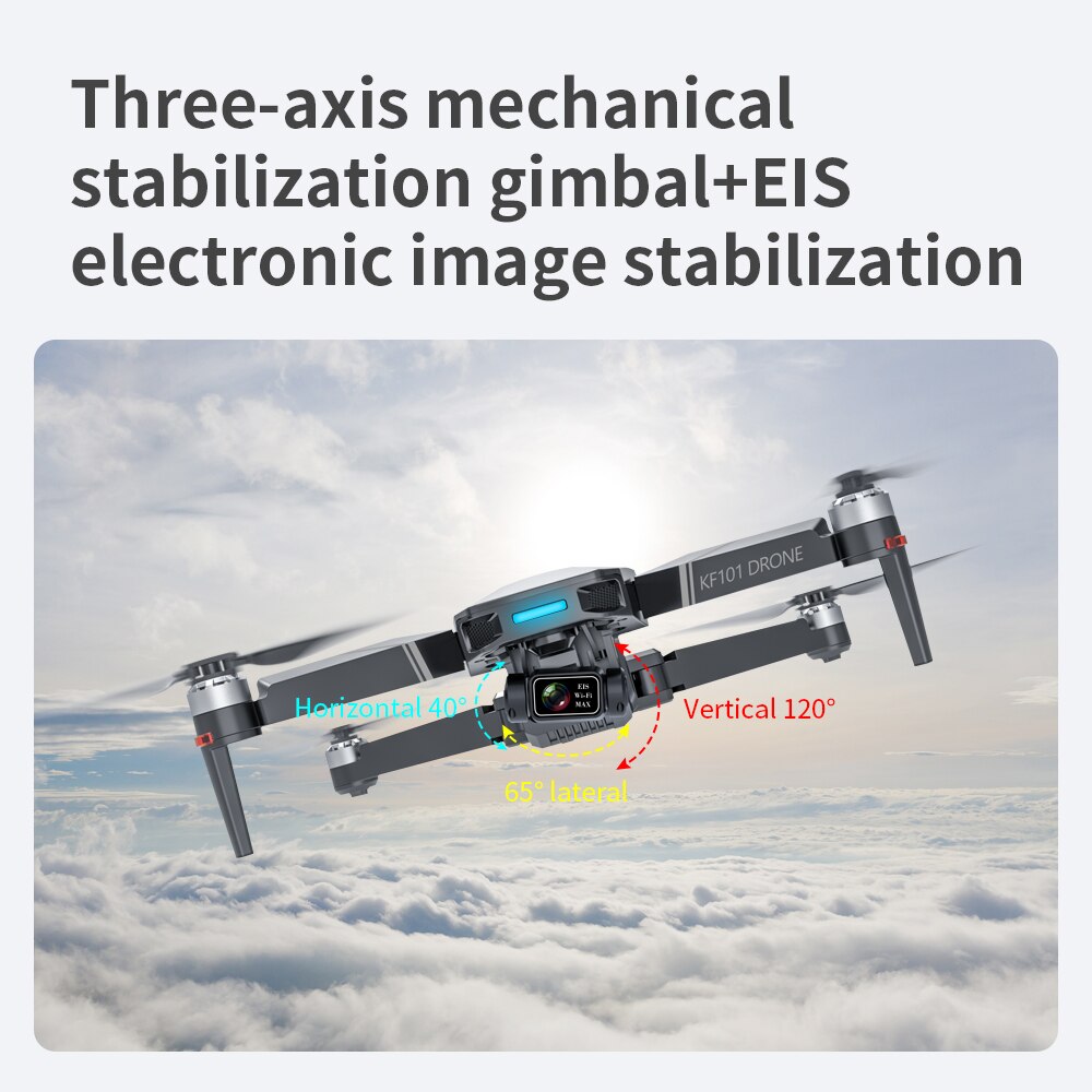 KF101 Max GPS Drone 4k Profesional | HD EIS Camera Anti-Shake 5G Wifi 3-Axis Gimbal | Aerial Photography Brushless |Ws