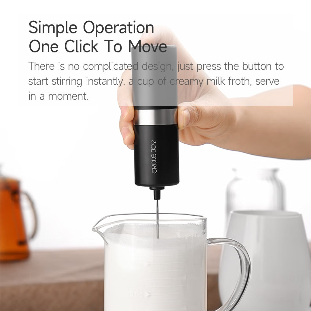 Electric Milk Frother Circle joy | Mini Foamer Coffee Maker | Egg Beater for Chocolate Cappuccino Stirrer Portable Blender |ws