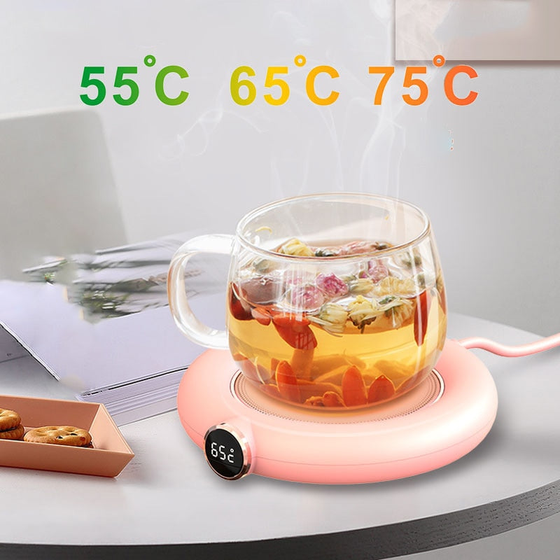 Heating Warm Cup USB |  Mat Coffee Mug Warmer Constant Temperature Coaster 3 Gear Digital Display Adjustment Timing Heater for Milk |Ws