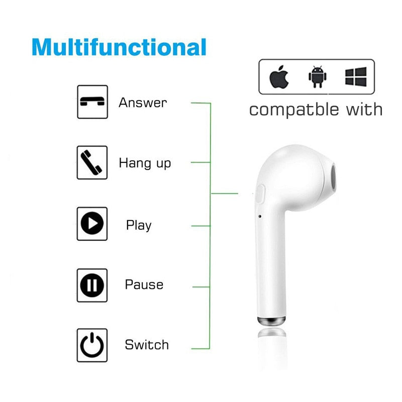 TWS Wireless bluetooth i7s i12 Mini | Headset 5.0 Stereo Bass | Ws