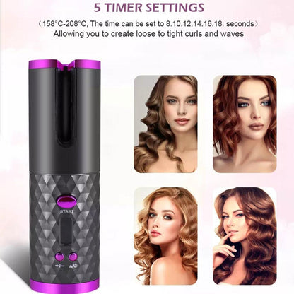 Hair Curler Curly Machine | Ceramic Rotating |  LED Curler Curling Waver | Ws