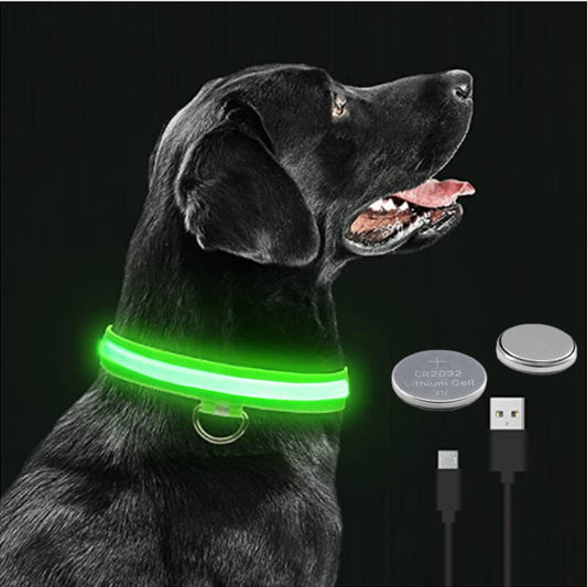 LED Glowing Dog Collar Adjustable Flashing |  Luminous Collar Night Anti-Lost Dog | Small Dog Big Dog | Ws