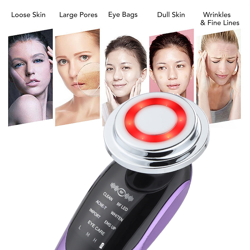 7 in 1 Face Lift Devices | Microcurrent Skin Rejuvenation | Facial Massager Light Therapy | Anti Aging Wrinkle | Ws