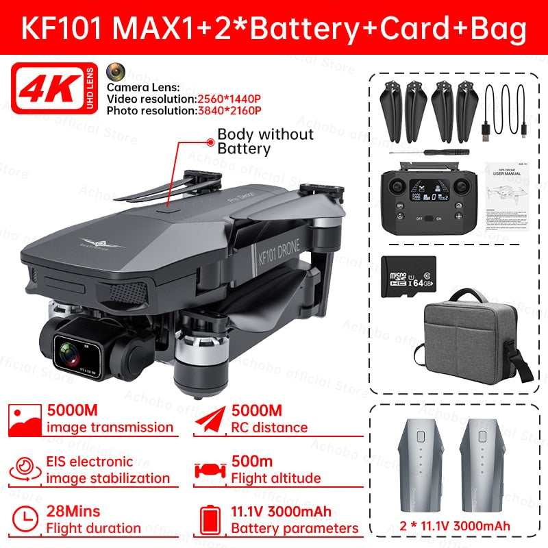 KF101 Max GPS Drone 4k Profesional | HD EIS Camera Anti-Shake 5G Wifi 3-Axis Gimbal | Aerial Photography Brushless |Ws