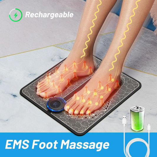 Foot Massager Pad Portable | Foldable Massage Mat Pulse Muscle Stimulation | Improve Blood Circulation Relief Pain Relax Feet | ws