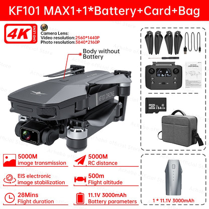 KF101 Max GPS Drone 4k Profesional | HD EIS Camera Anti-Shake 5G Wifi 3-Axis Gimbal | Aerial Photography Brushless |Ws