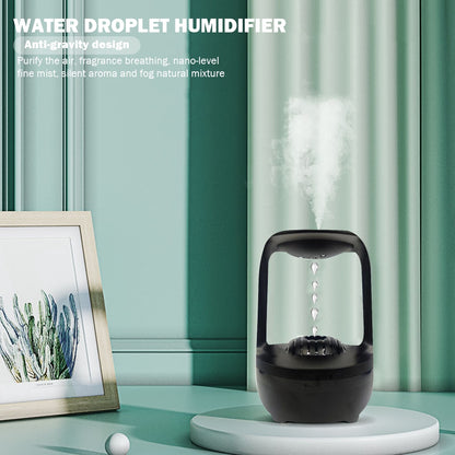 Anti-Gravity Water Air Humidifier Droplets Ultrasonic | 500/800ML |  LED Display For Home Office Bedroom | Ws